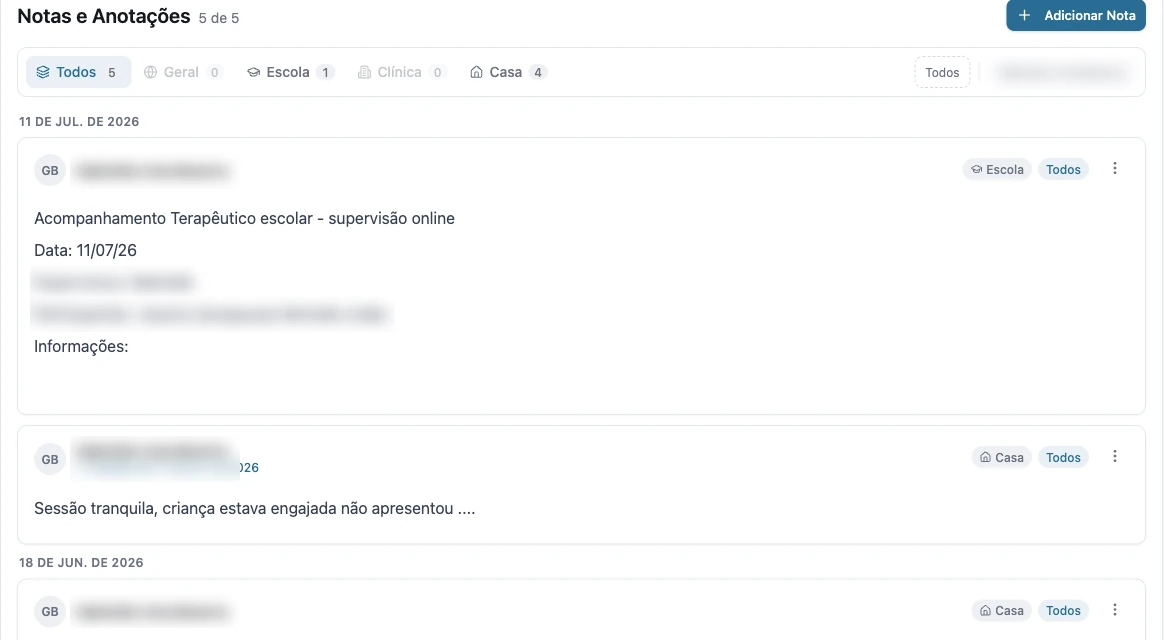Notas e anotações