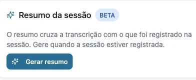 Resumo da sessão cruzando a transcrição com o que foi registrado no plano.